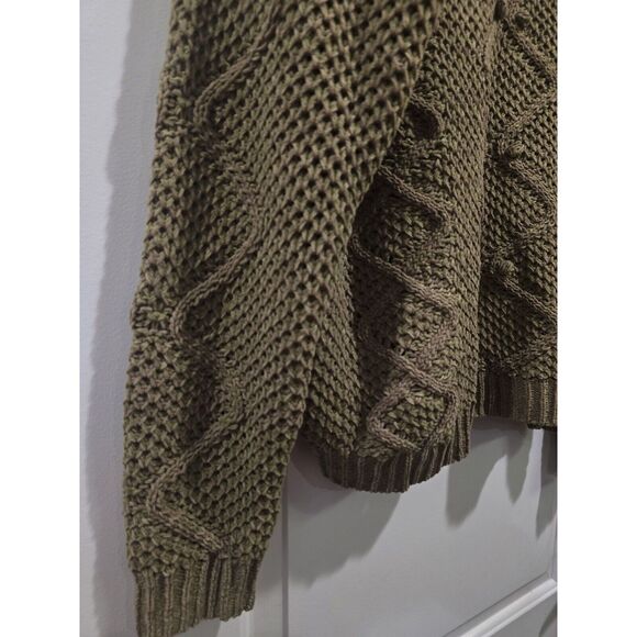 NWT Mason‎ & Belle Olive Cable Knit Pom Pom Sweater Women's size XXL - Picture 4 of 9